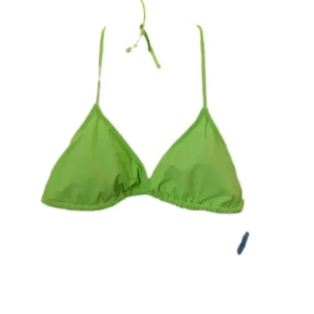 Women's decree neon green triangle bikini top
